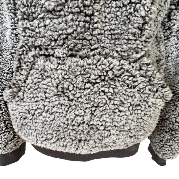 Altar'd State Sherpa Fleece Hoodie Pullover Sweater Gray Small V-Neck Cabincore - Picture 6 of 14